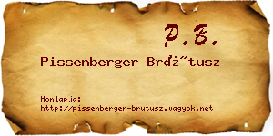 Pissenberger Brútusz névjegykártya